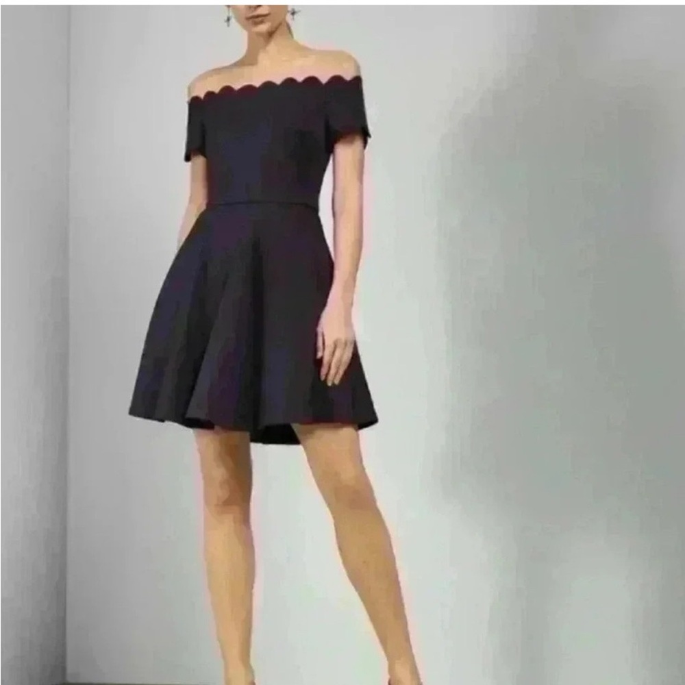 Ted Baker Fellama Bardot Dress Navy Blue